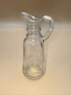 Vintage Clear Glass Oil Vinegar Cruet Bottle NOStopper 5.5" Anchor Hocking #22